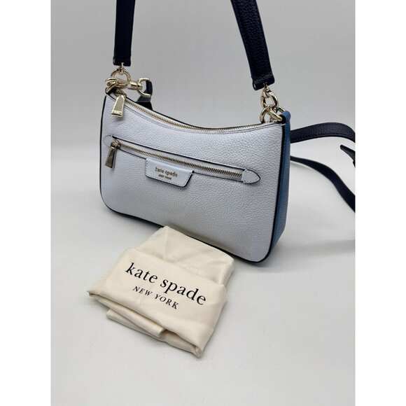 KATE SPADE NY Hudson colorblock leather shoulder crossbody bag + Dust bag BLUE - Picture 6 of 12